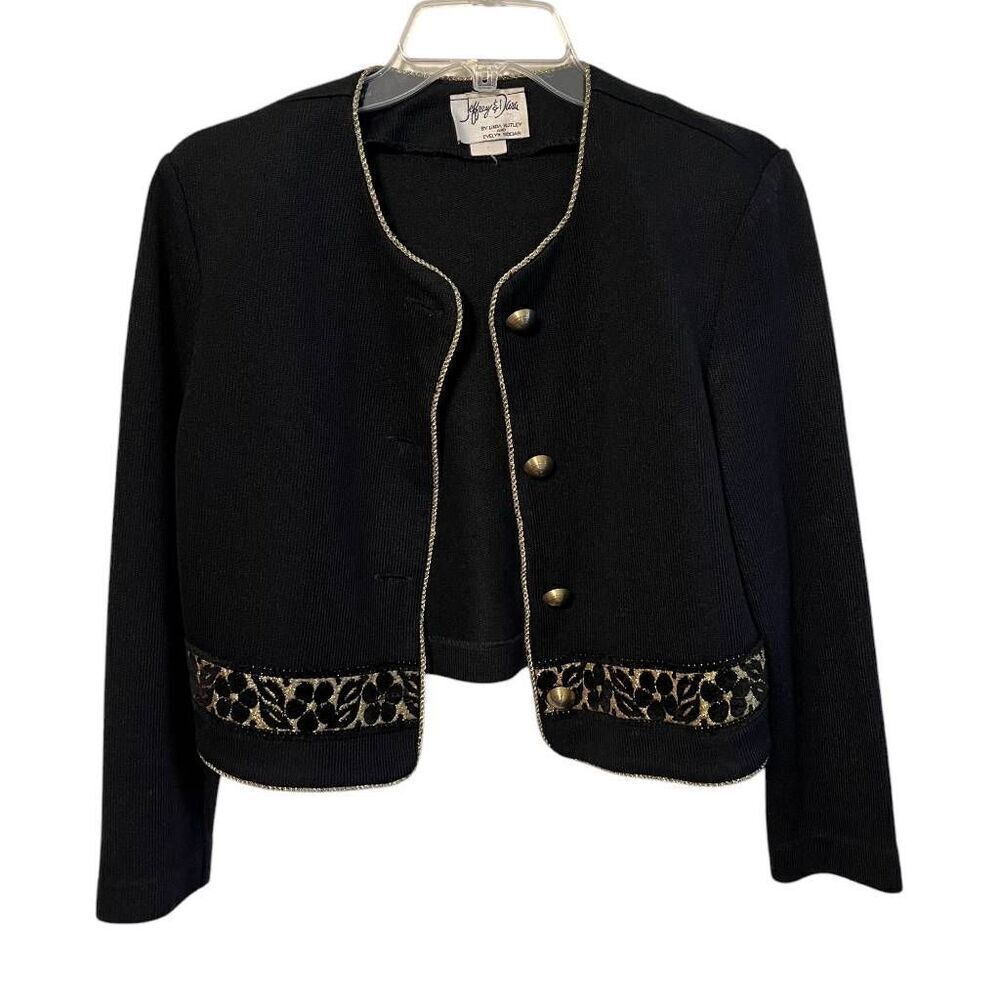 Women's Jeffrey & Dara By Linda Hutley Vintage 80's Cropped Jacket Sz 8 - Picture 1 of 10